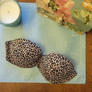 PINK Victoria Secret Animal Print Strapless Bra